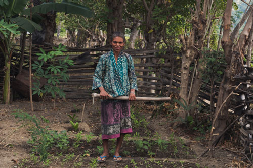 Photo of Marcelina in her garden.