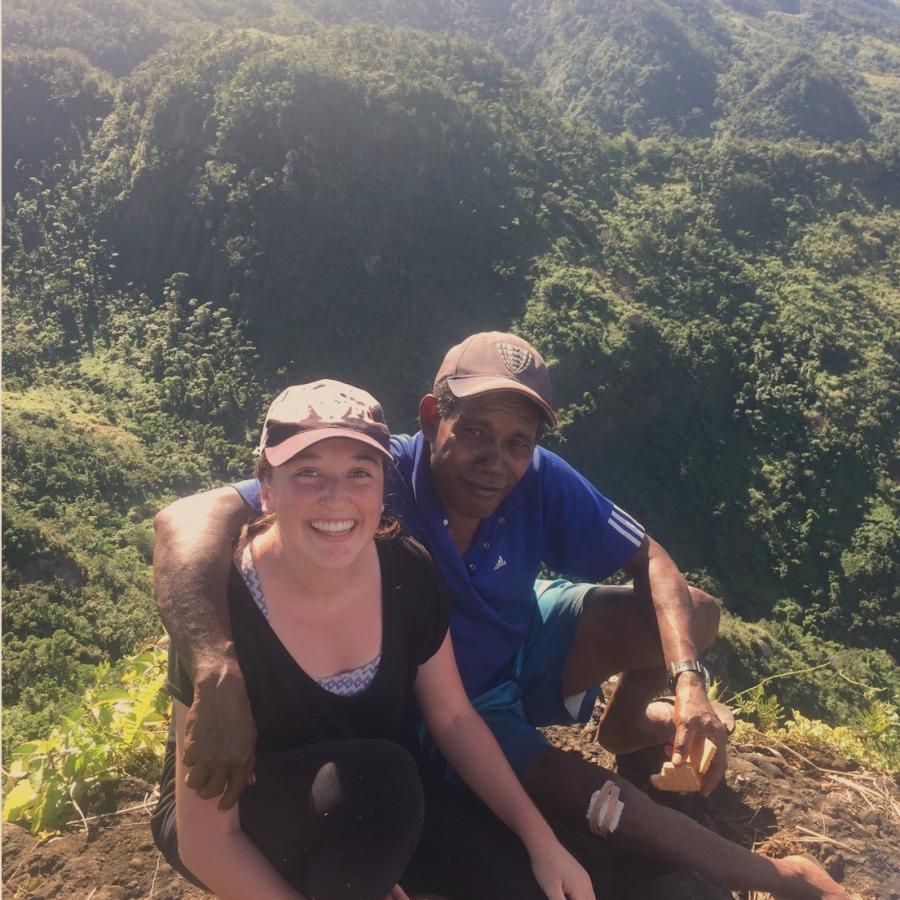 Emma and Epi on a mountain