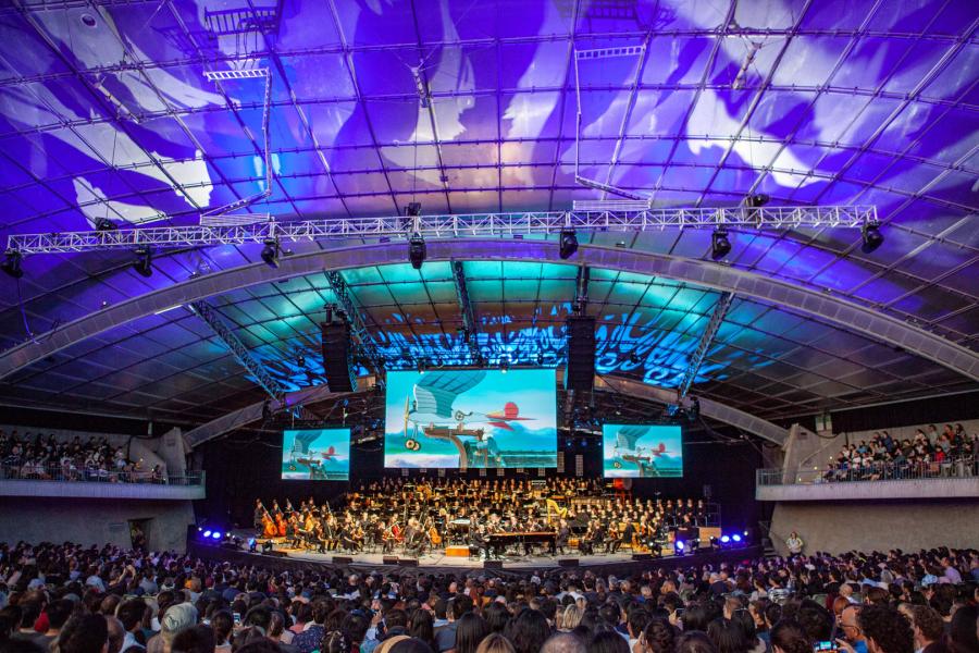 A photo of the stadium where the Melbourne Symphony Orchestra performed in 2020. 