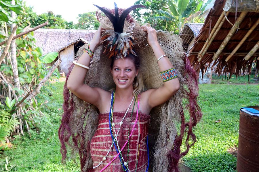 Maxi wearing traditional ceremonial dress.