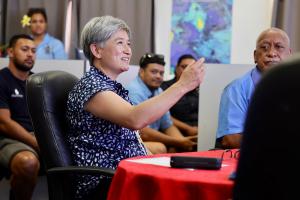 Image of Minister Wong visiting the Cook Islands.