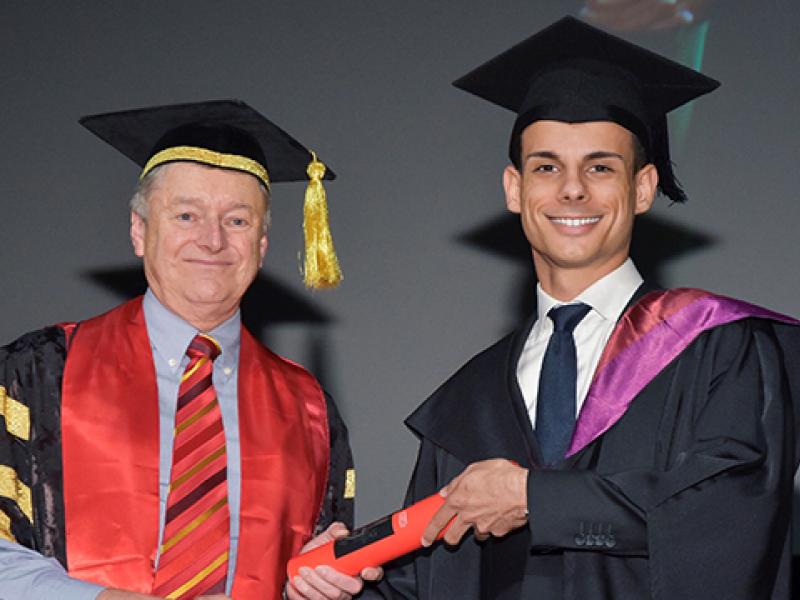 Jake Boudsocq receiving his prize