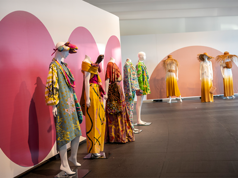 Mannequins dressed in the fashion items