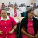 Group of Tongan nurses in a class room taking part in an Australian funded training program at Vaiola Hospital in Nuku’alofa, Tonga.