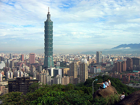 View of Taipei city and Taipai 101 tower.
