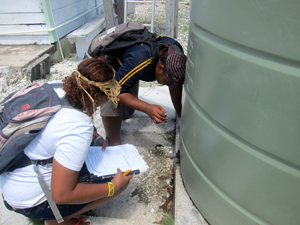 Tokelauan youth participating in water quality testing