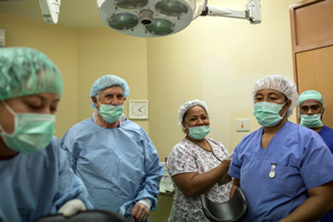 Surgeon Dr Alex Cato performs an operation at the Vaiola Hospital in Tonga's capital, Nukuʻalofa