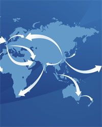 World Map indicating Australia's trading partners