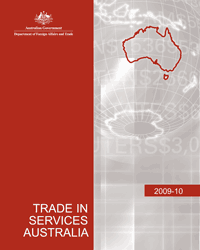 Front cover of the Trade in services Australia 2009-10 publication