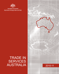 Front cover of the Trade in Services Australia 2010-11 publication