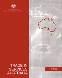 Front cover of the Trade in Services Australia 2010 publication