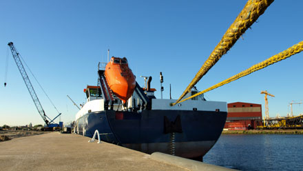Image of ship docked at port