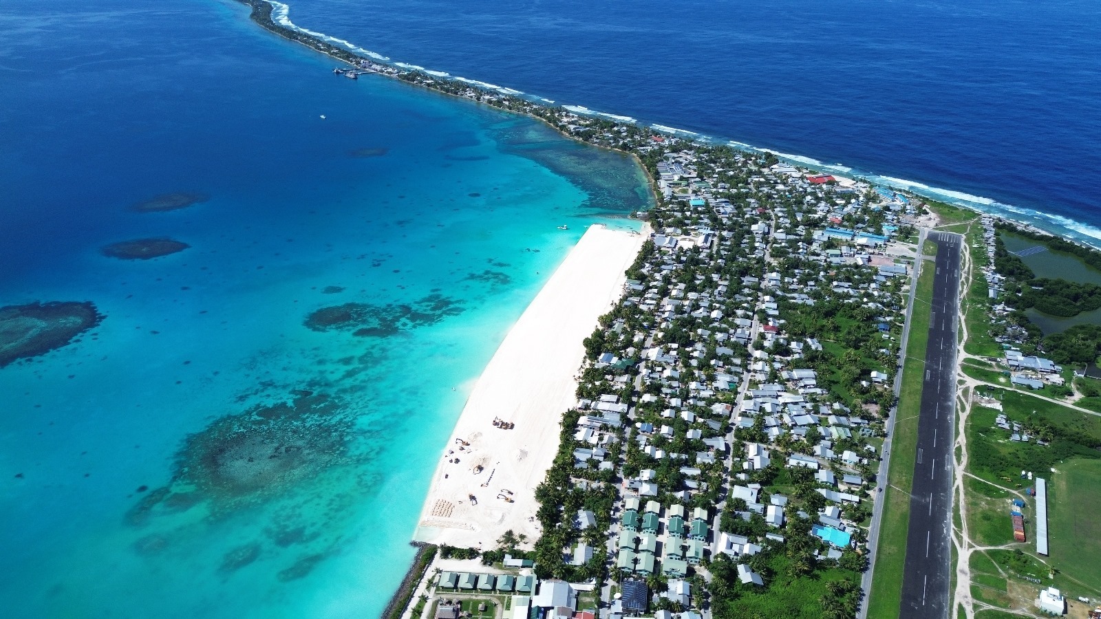 Aerial view of Tuvalu’s Coastal Adaptation Project