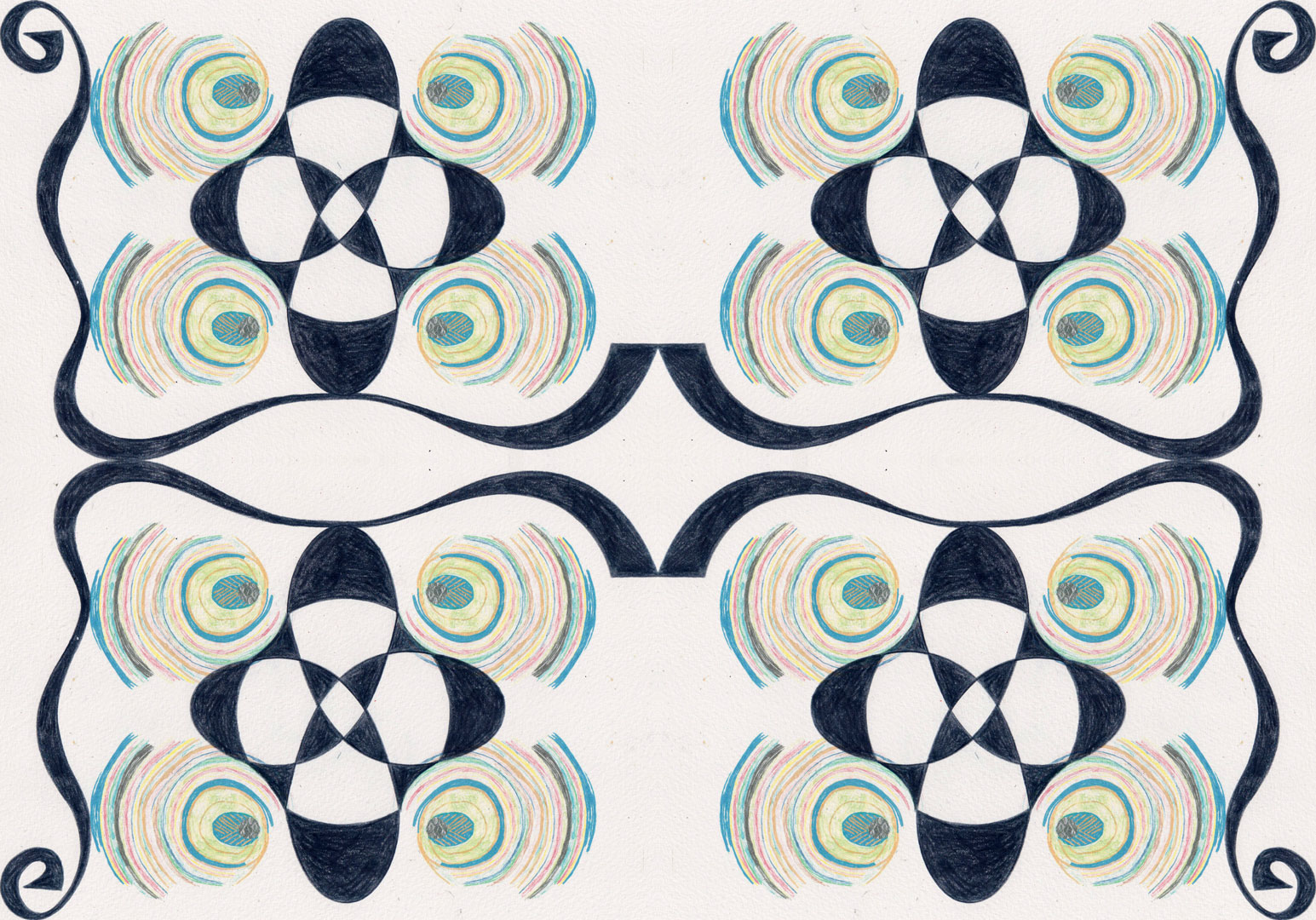 Artistic pattern of curved shapes