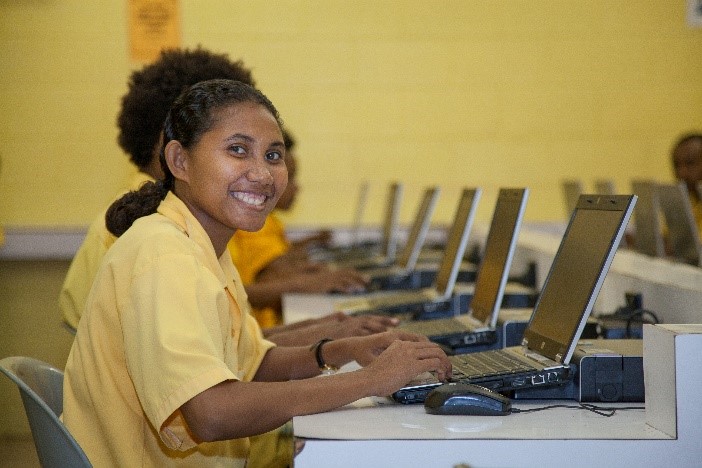 Young people with laptop computers