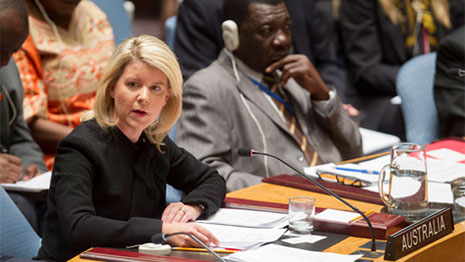 Natasha Stott Despoja speaking at the UNSC