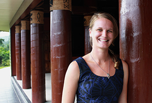 Emma working with the School of Nursing at the National University of Samoa. Photo: Kevin Hadfield / Department of Foreign Affairs and Trade