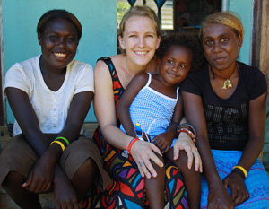 Joanna with two women and a girl
