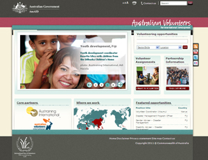 screenshot of new website