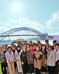 Image of a group of women with Sydney Harbour Bridge in the background